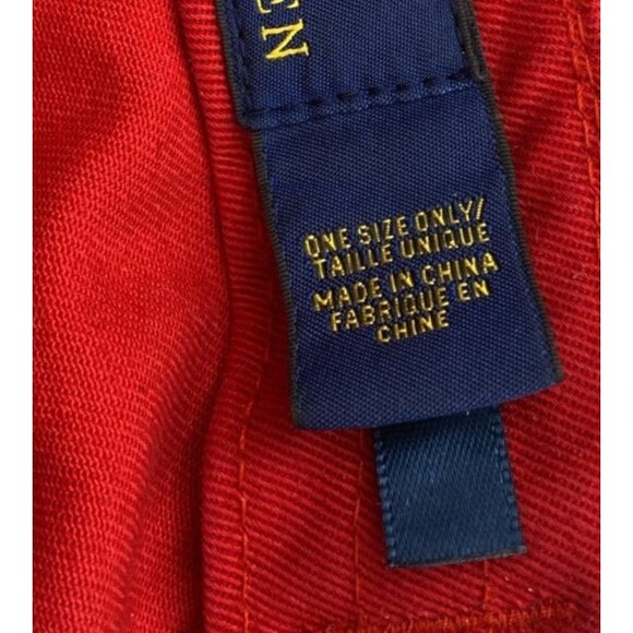 RALPH LAUREN Polo Baseball Hat Cap Red Navy Blue Pony Logo Adjustable Strapback - Picture 5 of 13